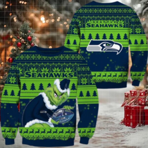 Nfl Seattle Seahawks Football Grinch Christmas Ugly Sweater