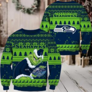 Nfl Seattle Seahawks Football Grinch Christmas Ugly Sweater
