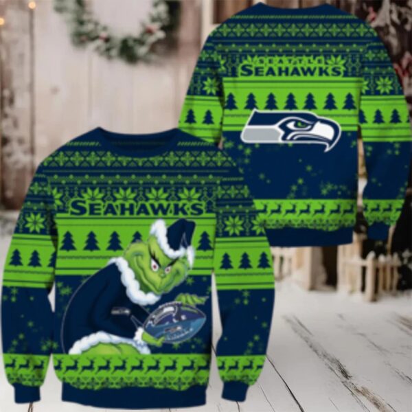 Nfl Seattle Seahawks Football Grinch Christmas Ugly Sweater