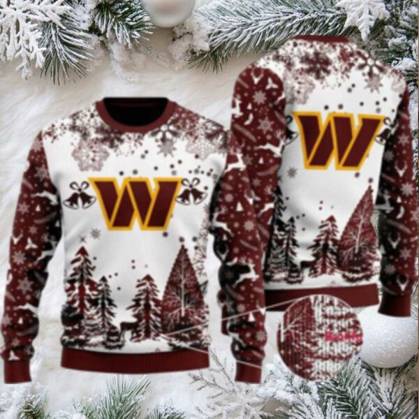 Nfl Washington Commanders Logo Football Team Special Xmas Tree Christmas Ugly Sweater
