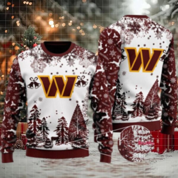 Nfl Washington Commanders Logo Football Team Special Xmas Tree Christmas Ugly Sweater