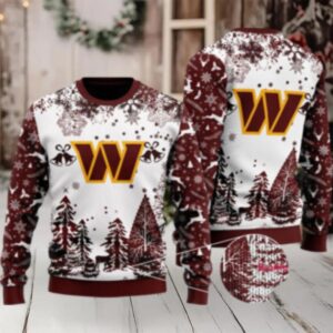Nfl Washington Commanders Logo Football Team Special Xmas Tree Christmas Ugly Sweater