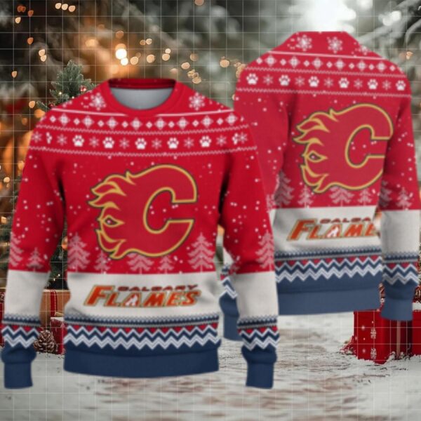 Nhl Calgary Flames Hockey Team Design New Ugly Christmas Sweater