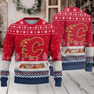 Nhl Calgary Flames Hockey Team Design New Ugly Christmas Sweater