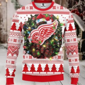 Nhl Detroit Red Wings Ugly Sweater Christmas Wreath Ugly Sweater