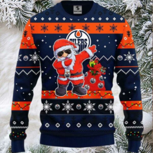 Nhl Edmonton Oilers Ugly Sweater Santa Claus Ugly Christmas Sweater