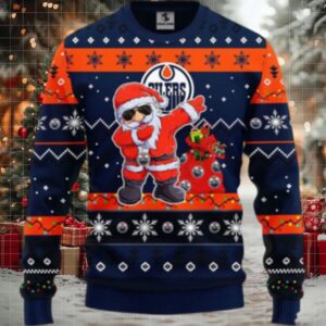 Nhl Edmonton Oilers Ugly Sweater Santa Claus Ugly Christmas Sweater
