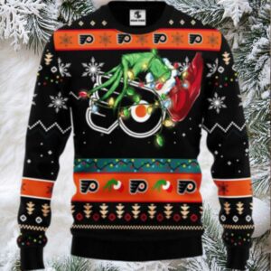 Nhl Philadelphia Flyers Ugly Sweater The Hand Of Grinch Ugly Christmas Sweater
