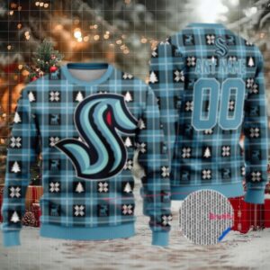 Nhl Seattle Kraken Personalized Snow Tree Ugly Christmas Sweater