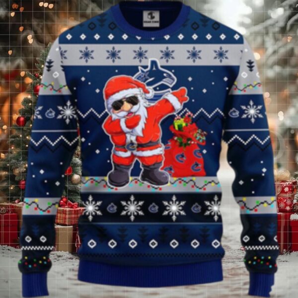Nhl Vancouver Canucks Ugly Sweater Santa Claus Ugly Christmas Sweater