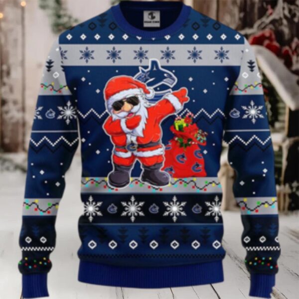 Nhl Vancouver Canucks Ugly Sweater Santa Claus Ugly Christmas Sweater
