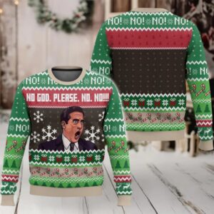 No God Please No Michael Scott The Office Ugly Christmas Sweater