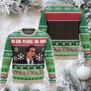 No God Please No Michael Scott The Office Ugly Christmas Sweater
