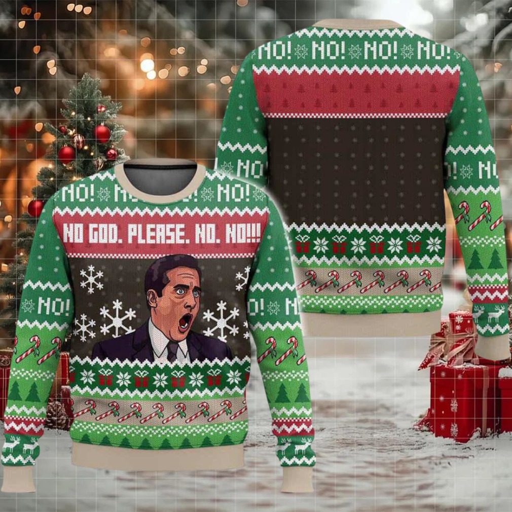 No God Please No Michael Scott The Office Ugly Christmas Sweater No God Please No Michael Scott The Office Ugly Christmas Sweater