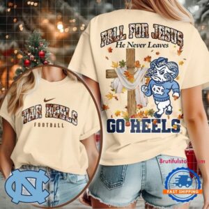 North Carolina Tar Heels 2025 NCAA Season Fall For Jesus Unisex 3D Shirt