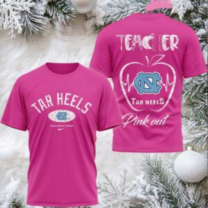 North Carolina Tar Heels 2025 NCAA Teacher Tackle Breast Cancer Unisex 3D Shirt