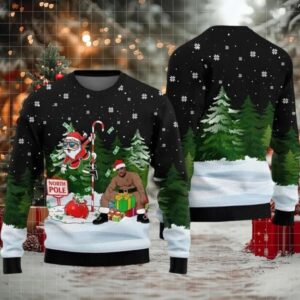 North Pole Santa Barry Wood Ugly Christmas Sweater