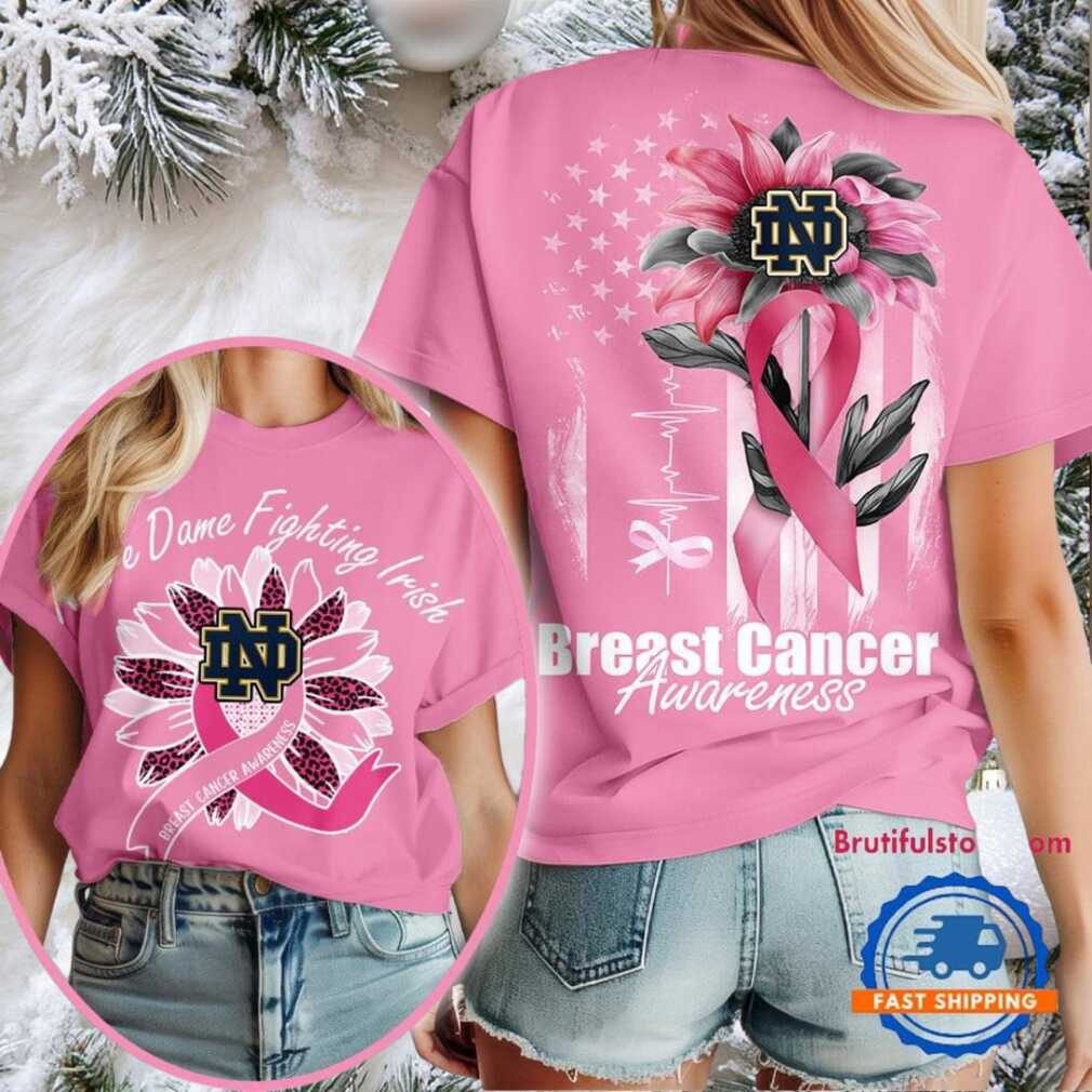 Notre Dame Fighting Irish 2025 NCAA Breast Cancer Sunflowers Unisex 3D Shirt Notre Dame Fighting Irish 2025 NCAA Breast Cancer Sunflowers Unisex 3D Shirt