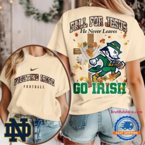 Notre Dame Fighting Irish 2025 NCAA Season Fall For Jesus Unisex 3D Shirt