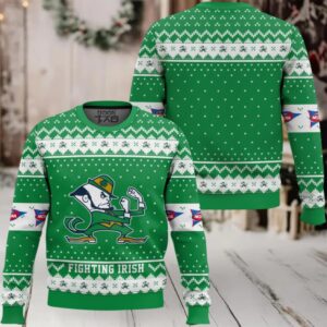 Notre Dame Fighting Irish – Custom Name And Number Ugly Christmas Sweater
