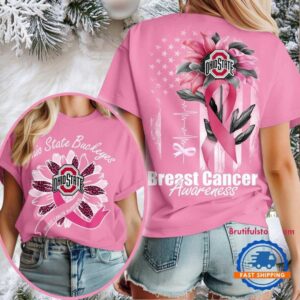 Ohio State Buckeyes 2025 NCAA Breast Cancer Sunflowers Unisex 3D Shirt