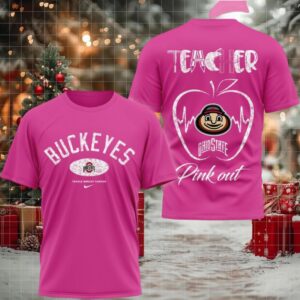Ohio State Buckeyes 2025 NCAA Teacher Tackle Breast Cancer Unisex 3D Shirt