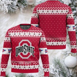 Ohio State Buckeyes – Custom Name And Number Ugly Christmas Sweater Ohio State Buckeyes – Custom Name And Number Ugly Christmas Sweater