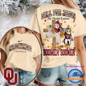 Oklahoma Sooners 2025 NCAA Season Fall For Jesus Unisex 3D Shirt