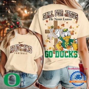 Oregon Ducks 2025 NCAA Season Fall For Jesus Unisex 3D Shirt