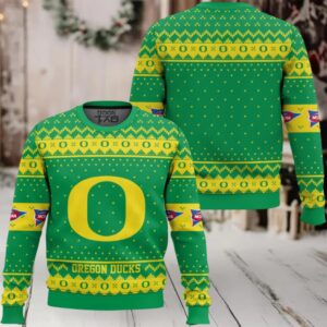Oregon Ducks – Custom Name And Number Ugly Christmas Sweater