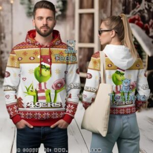 San Francisco 49Ers The Grinch Football Ugly Christmas 3D Hoodie San Francisco 49Ers The Grinch Football Ugly Christmas 3D Hoodie