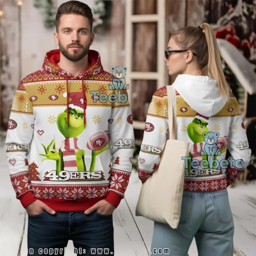 San Francisco 49Ers The Grinch Football Ugly Christmas 3D Hoodie San Francisco 49Ers The Grinch Football Ugly Christmas 3D Hoodie