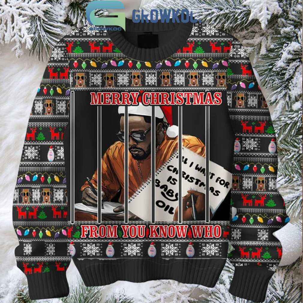 P Diddy 2025 Merry Christmas From You Know Who Ugly Sweater P Diddy 2025 Merry Christmas From You Know Who Ugly Sweater
