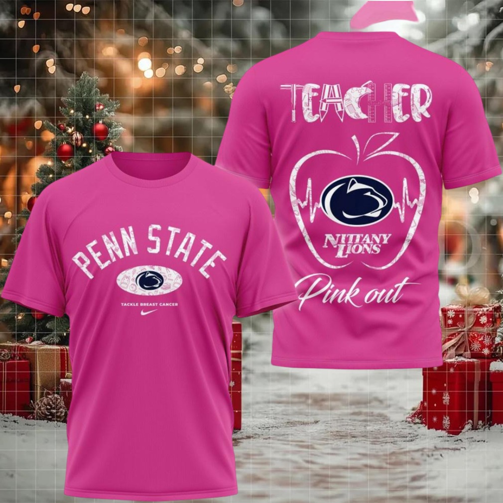 Penn State Nittany Lions 2025 NCAA Teacher Tackle Breast Cancer Unisex 3D Shirt