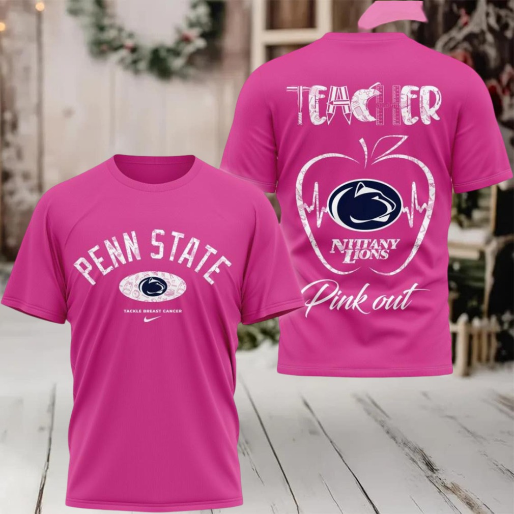 Penn State Nittany Lions 2025 NCAA Teacher Tackle Breast Cancer Unisex 3D Shirt
