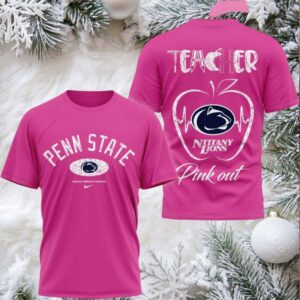 Penn State Nittany Lions 2025 NCAA Teacher Tackle Breast Cancer Unisex 3D Shirt