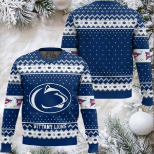 Penn State Nittany Lions – Custom Name And Number Ugly Christmas Sweater Penn State Nittany Lions – Custom Name And Number Ugly Christmas Sweater