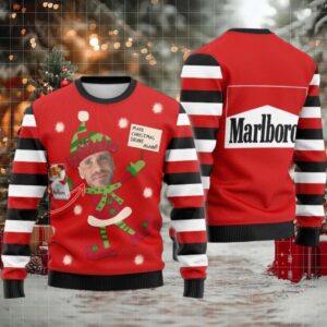 Personalized Marlboro Make Christmas Drunk Again Ugly Sweater