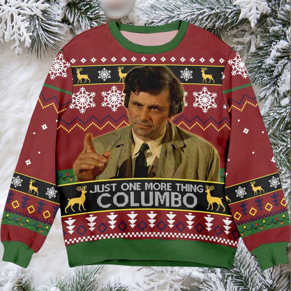 Peter Falk Just One More Thing Columbo Christmas Ugly Sweater