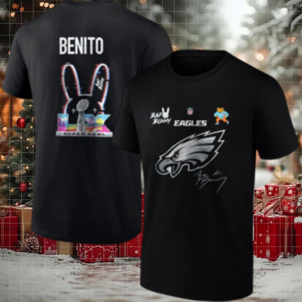 Philadelphia Eagles Bad Bunny 2026 Super Bowl LX Benito signature mascot shirt Philadelphia Eagles Bad Bunny 2026 Super Bowl LX Benito signature mascot shirt