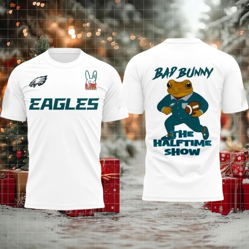 Philadelphia Eagles BadBunny Bad Bunny The Halftime Show 2025 Logo Two Sided Hoodie Shirt Philadelphia Eagles BadBunny Bad Bunny The Halftime Show 2025 Logo Two Sided Hoodie Shirt