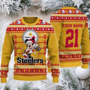 Pittsburgh Steelers Mickey Mouse Santa Ugly Christmas Sweater