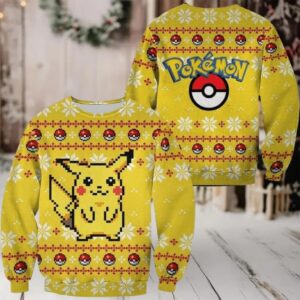 Pokemon Anime Pikachu 65 Ugly Sweater, Pokemon Anime Gift Fan Ugly Sweater