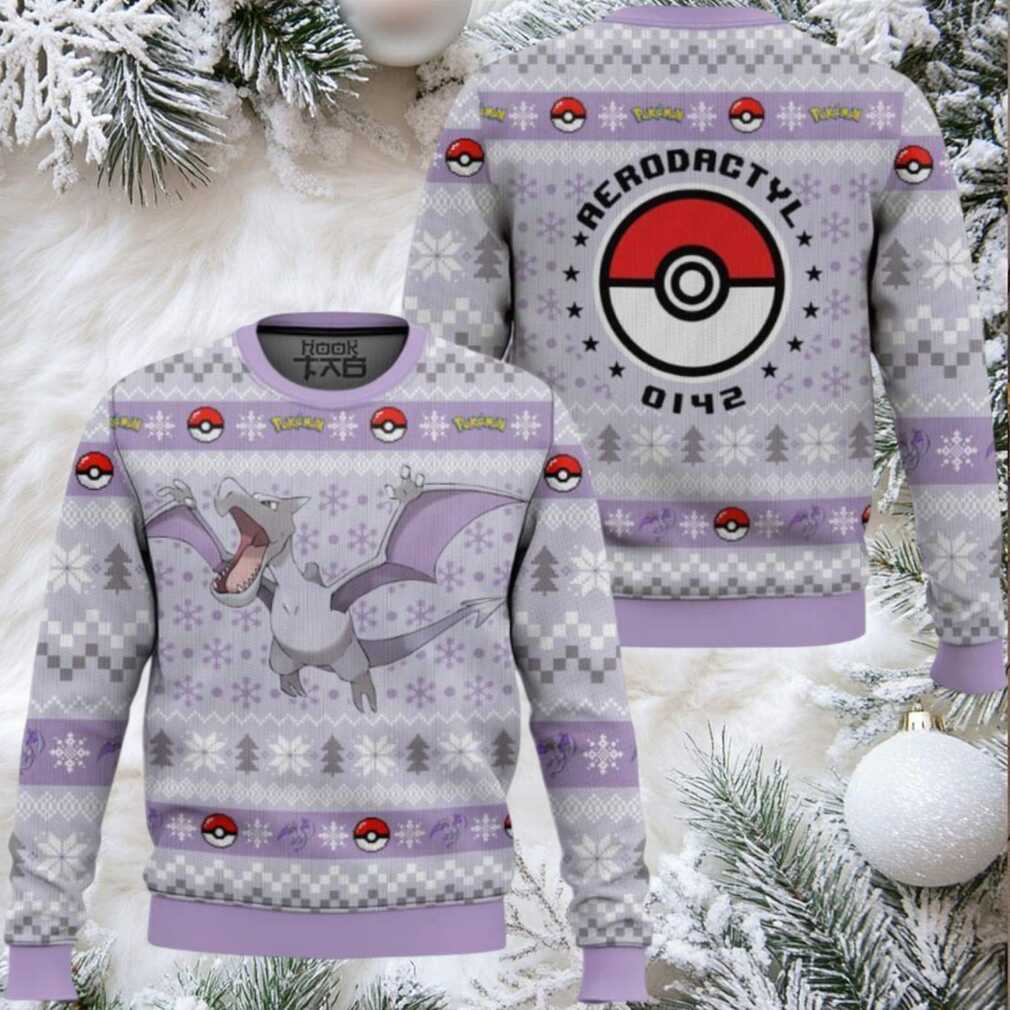 Pokemon Gen 1 Aerodactyl Ugly Christmas Sweater Pokemon Gen 1 Aerodactyl Ugly Christmas Sweater