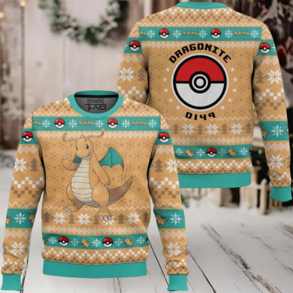Pokemon Gen 1 Dragonite Ugly Christmas Sweater Pokemon Gen 1 Dragonite Ugly Christmas Sweater
