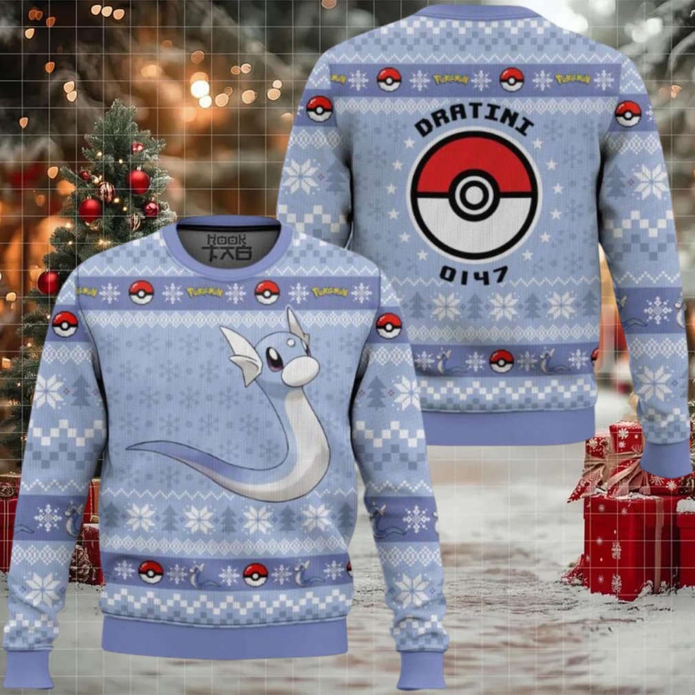 Pokemon Gen 1 Dratini Ugly Christmas Sweater Pokemon Gen 1 Dratini Ugly Christmas Sweater