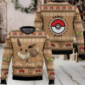 Pokemon Gen 1 Eevee Ugly Christmas Sweater