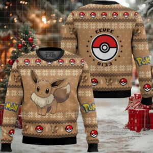 Pokemon Gen 1 Eevee Ugly Christmas Sweater