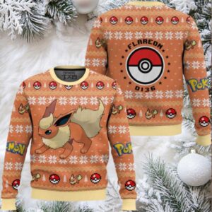 Pokemon Gen 1 Flareon Ugly Christmas Sweater