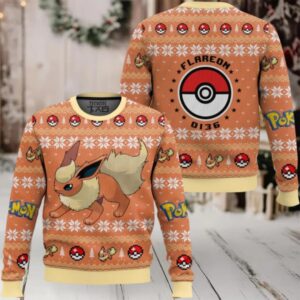 Pokemon Gen 1 Flareon Ugly Christmas Sweater